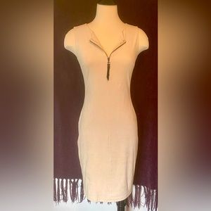 Joseph Ribkoff, sleeveless faux suede dress
